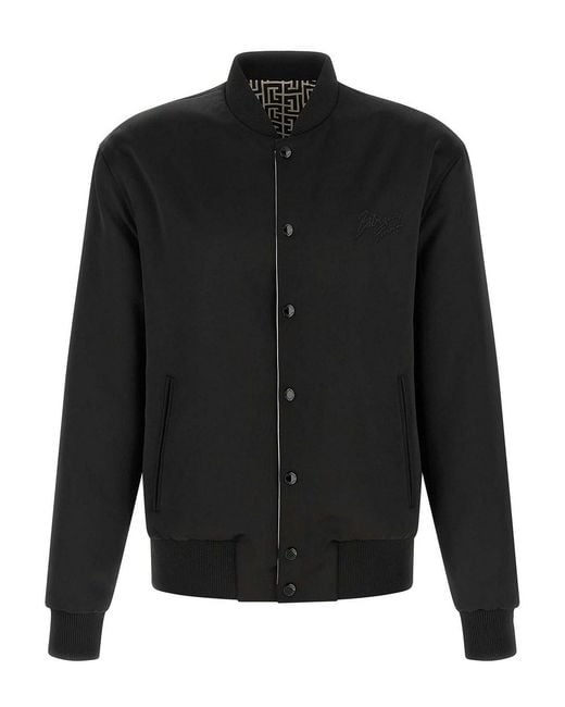 Balmain Gray Reversible Bomber Jacket for men