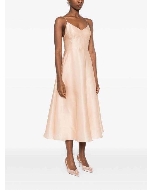 Alberta Ferretti Pink A-Line Midi Dress