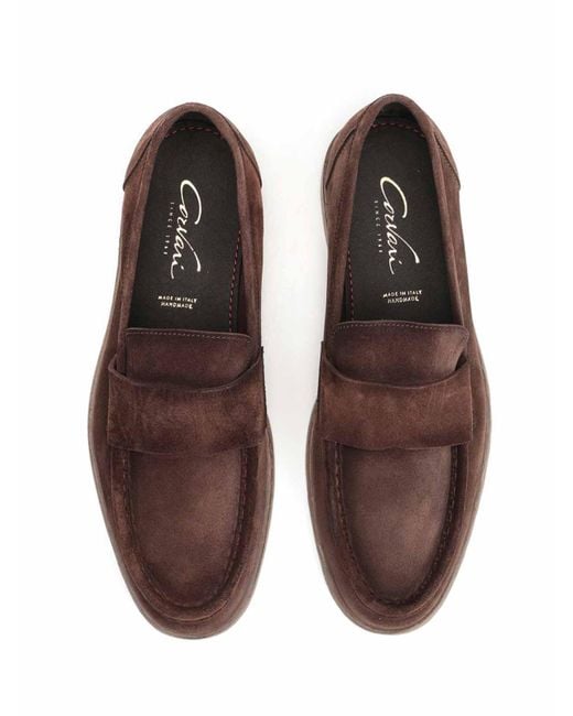 Corvari Brown Suede Moccasin for men
