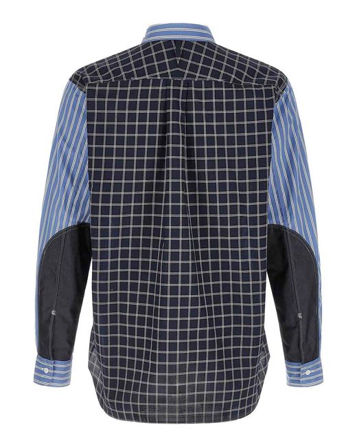 Junya Watanabe Blue Patchwork Shirt for men