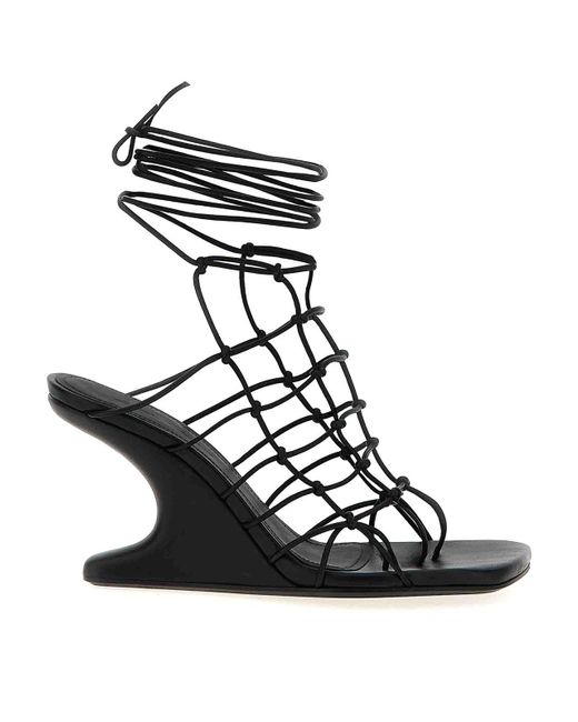 サンダル・ミュール RICK OWENS 'Web Cantilever' sandals Black Rick Owens Web Cantilever Sandals in Black | Lyst