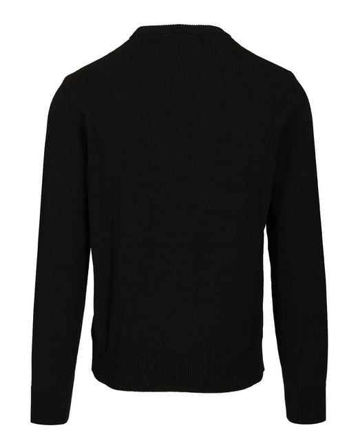 Emporio Armani Black Cotton Sweater for men