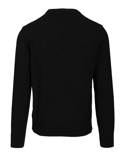 Emporio Armani Black Cotton Sweater for men
