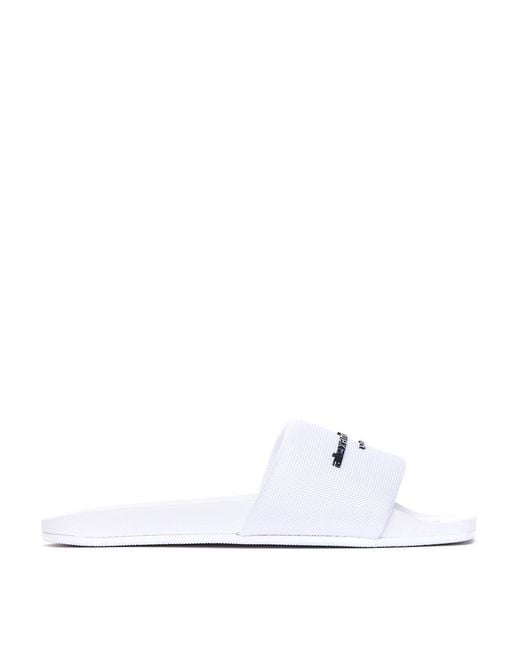 Alexander Wang White Slide Sandals