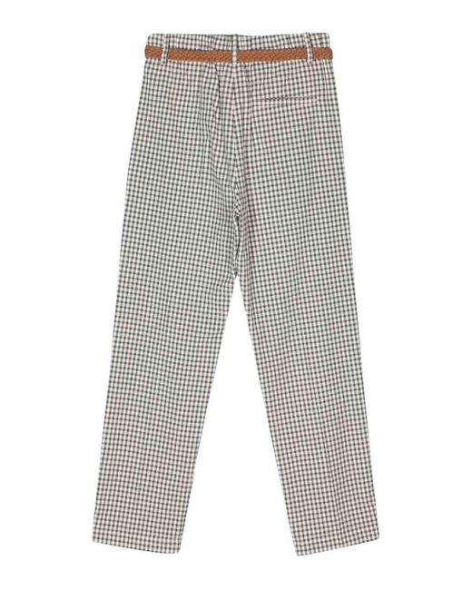 Alysi Gray Vichy Cropped Trousers