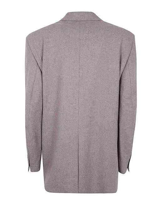 Filippa K Gray Double Breasted Flannel Blazer