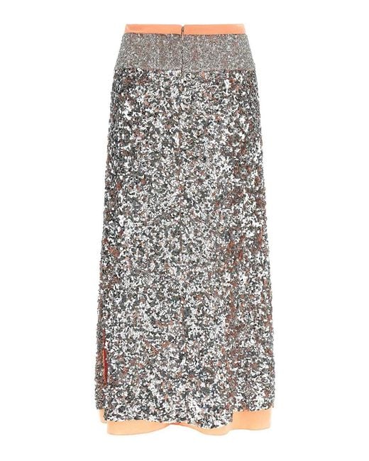 Rabanne Gray Sequin Skirt