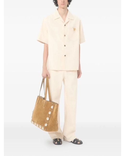 Valentino Natural Vgold Denim Short Sleeve Shirt for men