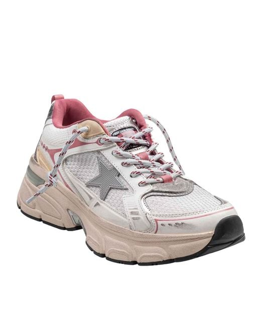 Golden Goose Deluxe Brand White Mesh And Leather Sneakers