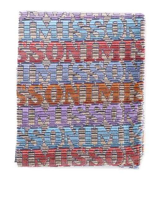 Missoni Blue Blake Logo Lettering Big Towel
