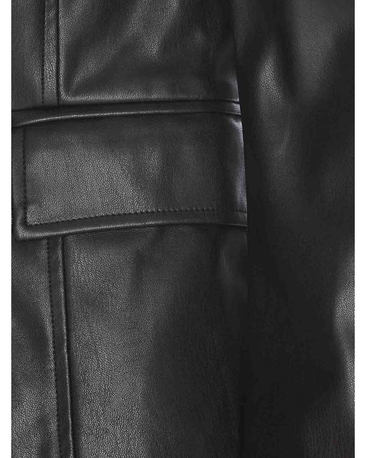 Waisted Faux Leather Zip Jacket Black Monki