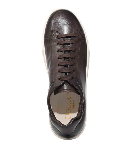 Doucal's White Morgan Leather Sneakers for men