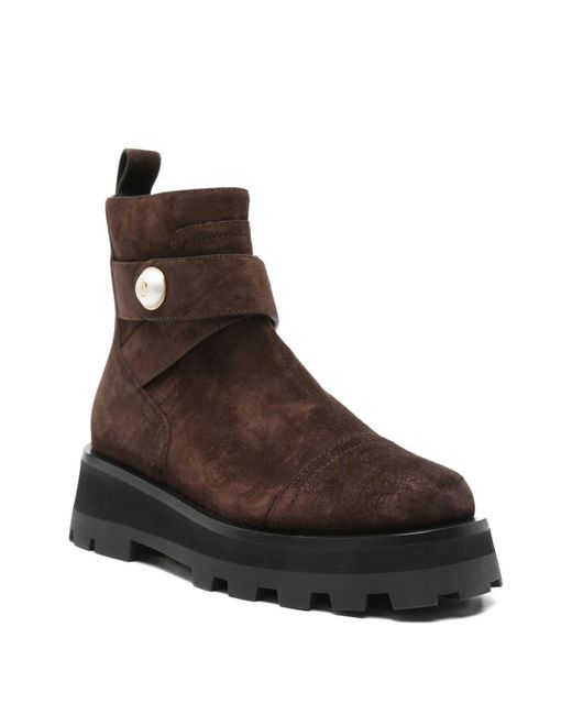 Jimmy Choo Brown Meena Flat Suede Ankle Boots