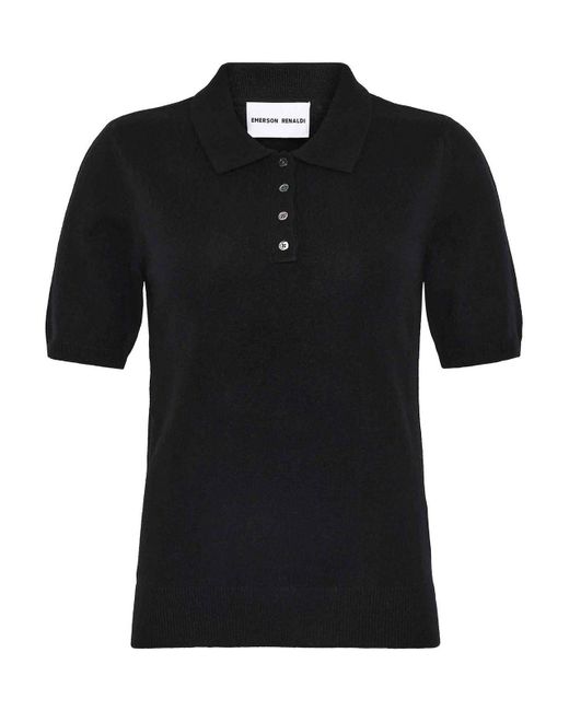 EMERSON RENALDI Black Button-Down Polo Shirt