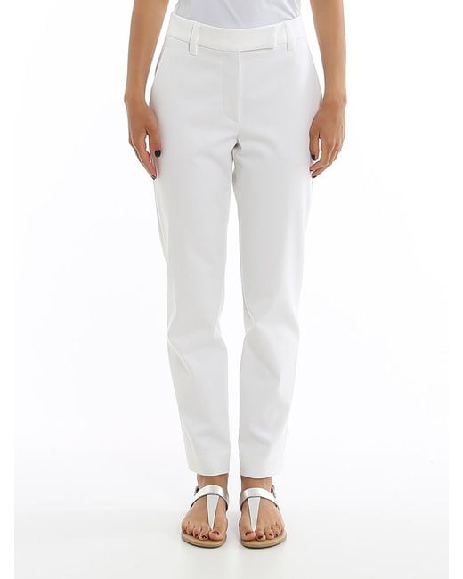 Brunello Cucinelli White Cotton Twill Chino Trousers