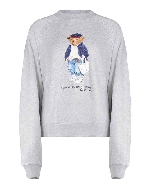 Polo Ralph Lauren Blue Sweatshirt Made Of Cotton Blend