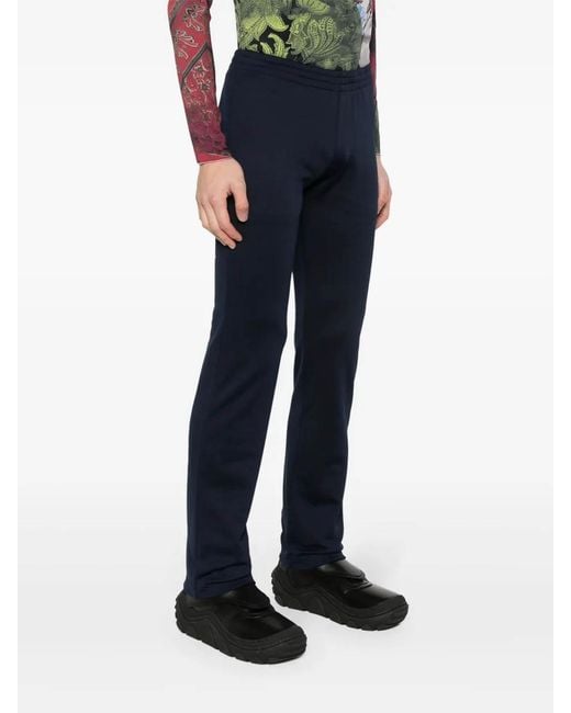 Balenciaga Blue Terry Low-Waist Cotton Pants for men