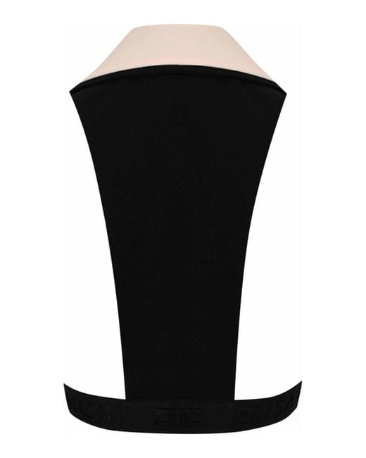 Elisabetta Franchi Black Two-Tone Crepe Waistcoat With Maxi Lapels