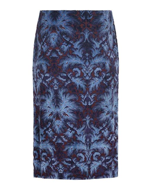 Etro Blue Skirt Made Of Viscose Blend