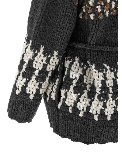 Brunello Cucinelli Black Knit Cardigan