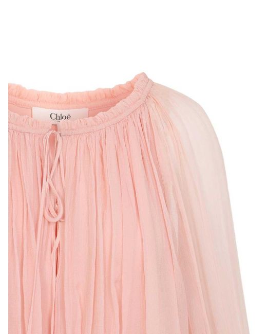 Chloé Pink Silk Mini Dress