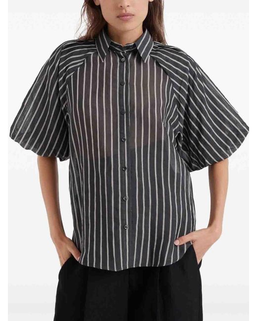 Brunello Cucinelli Black Stripe Shirt