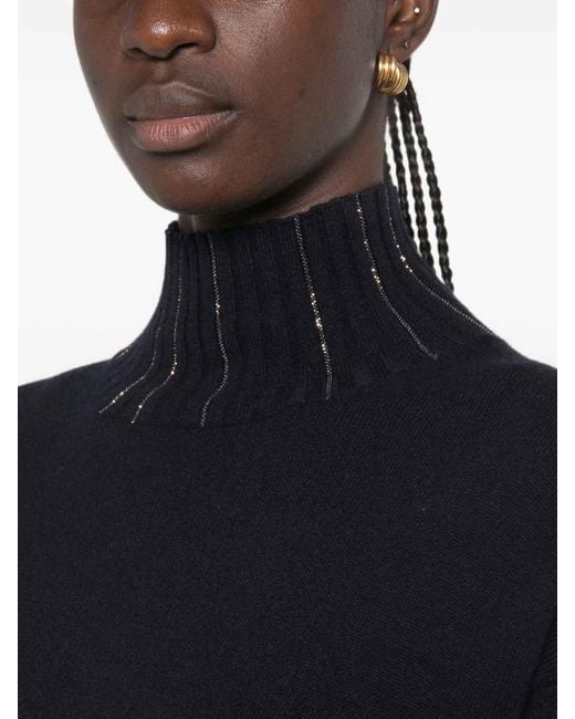 Fabiana Filippi Black Bead-Embellished Midi Dress