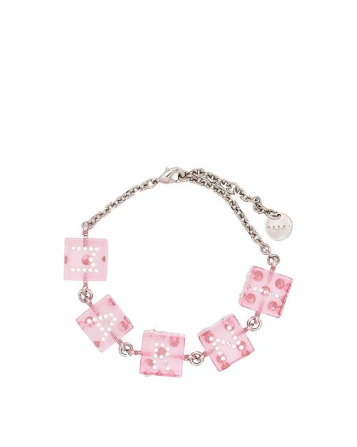 Marni Bubblegum Pink Logo Necklace