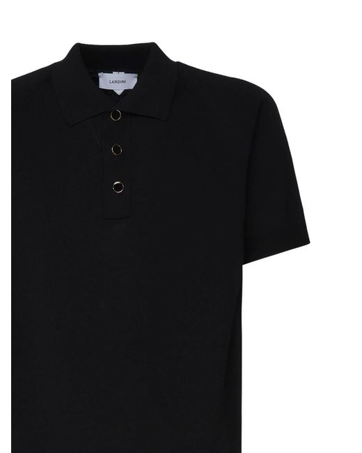 Lardini Black Cotton Blend Polo Shirt for men