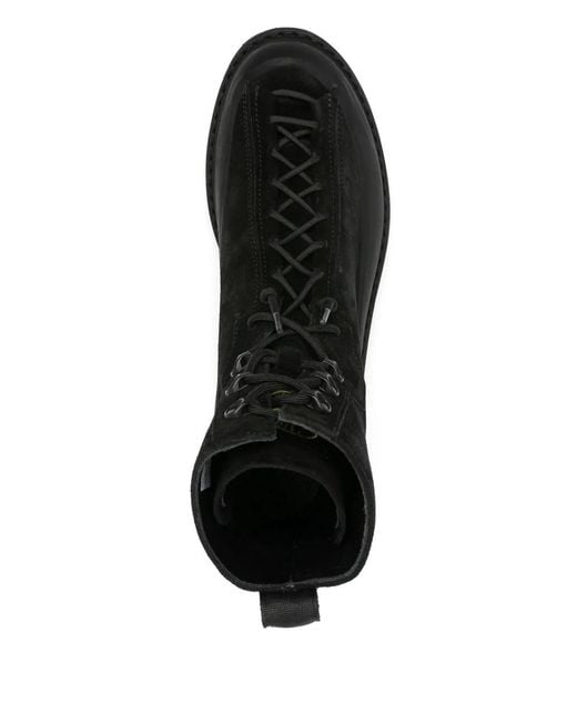 Stone Island Black Lace-Up Suede Boots for men