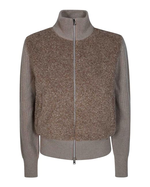 Herno Brown Cardigan With Curls