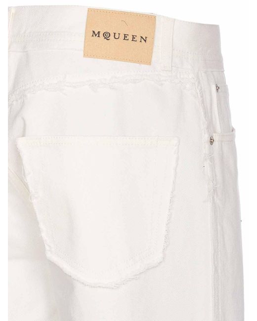 McQueen White Mcqueen Jeans for men