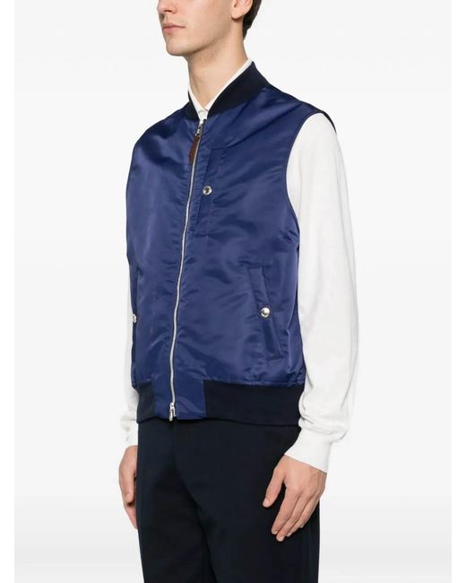 Brunello Cucinelli Blue Bomber Jacket for men