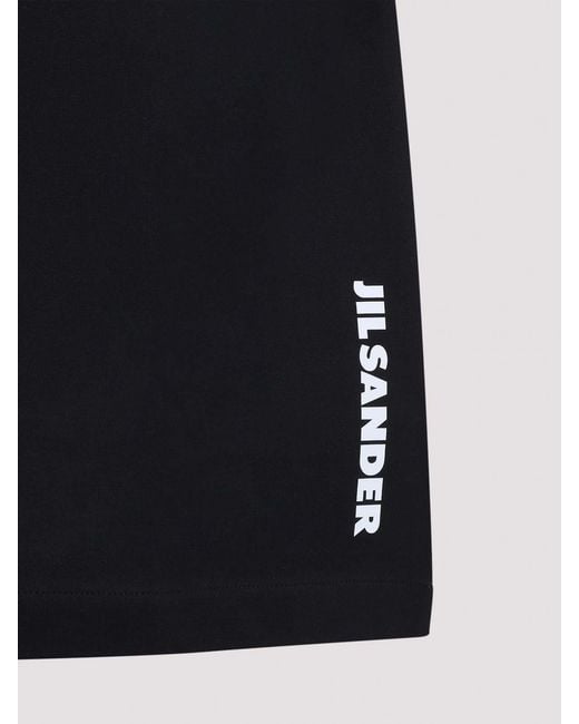 Jil Sander Black Oversized Logo T-Shirt for men