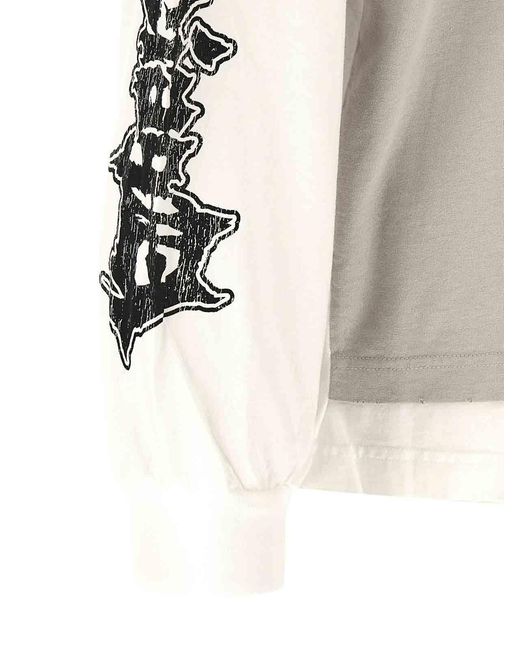 Balenciaga Gray Hybrid Double T-Shirt for men