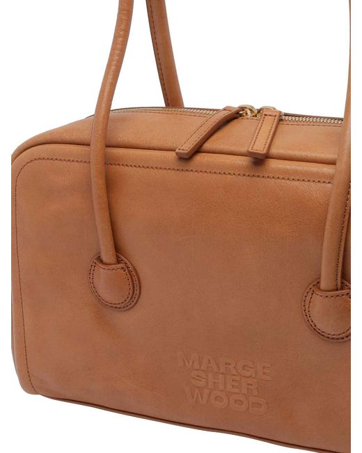 MARGE SHERWOOD Brown Small Boston Shoulder Bag