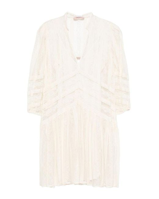 Twinset White Short Dress