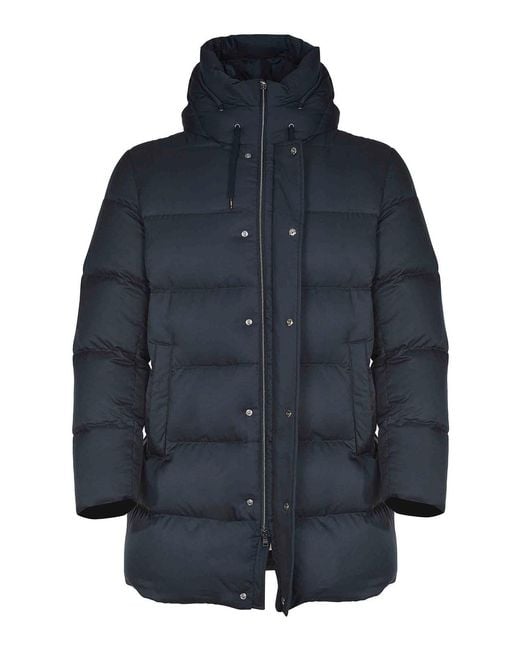 Herno Blue Down Jacket Made Of Polyester for men