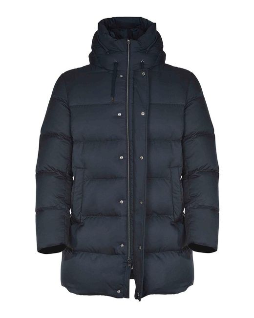 Herno Blue Down Jacket Made Of Polyester for men
