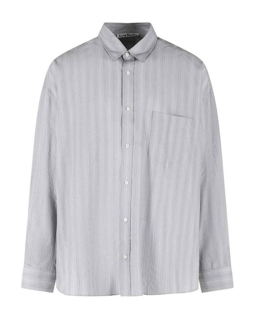 Camicia di Acne in Gray da Uomo