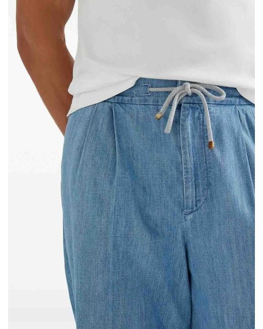 Brunello Cucinelli Blue Pants for men