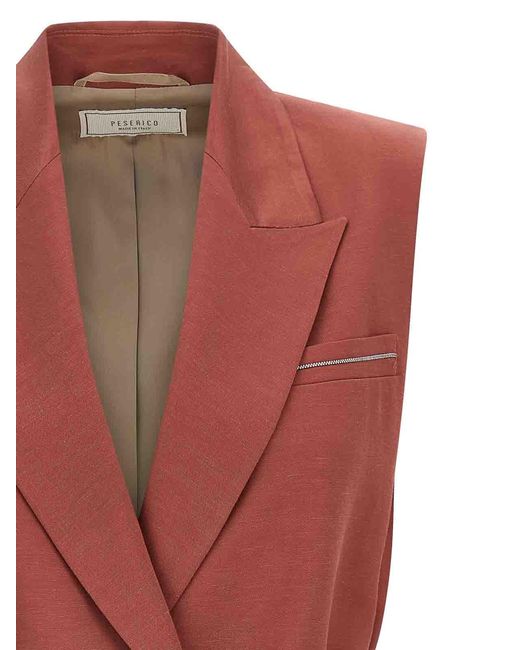 Peserico Red Linen Viscose Vest