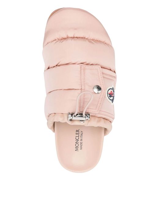 Moncler Pink Padded Mules