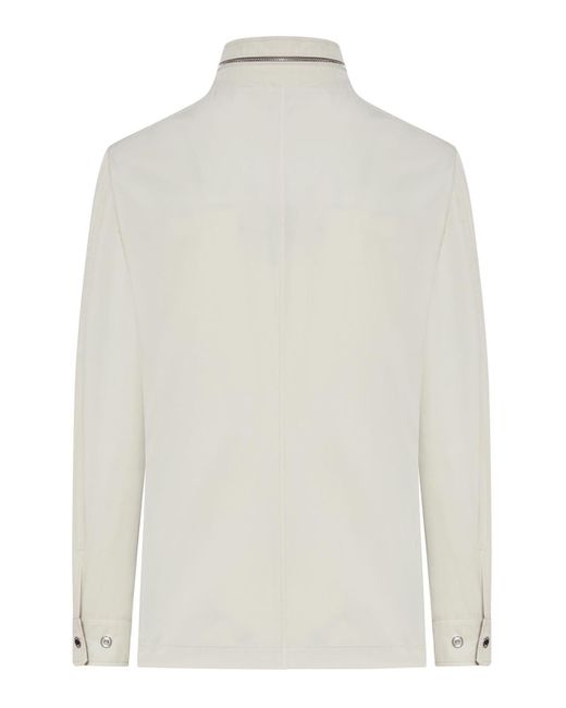 Moorer White Sten-At Technical Fabric Jacket for men