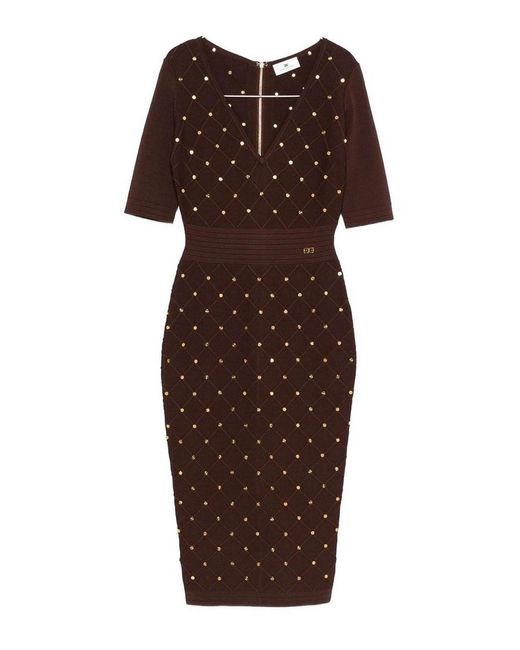 Elisabetta Franchi Brown Dress