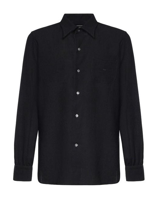 Maison Margiela Blue Long-Sleeved Shirt for men
