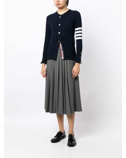 Thom Browne Black 4-Bar Stripe Cardigan