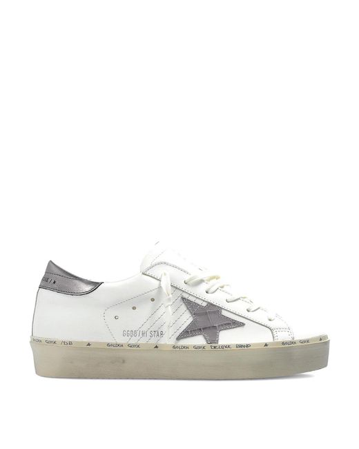 Golden Goose Deluxe Brand White Hi Star Leather Sneakers