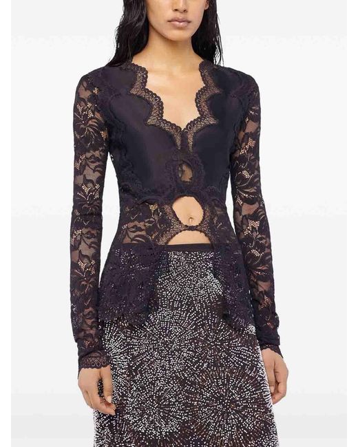 Rabanne Black Long Sleeve Blouse