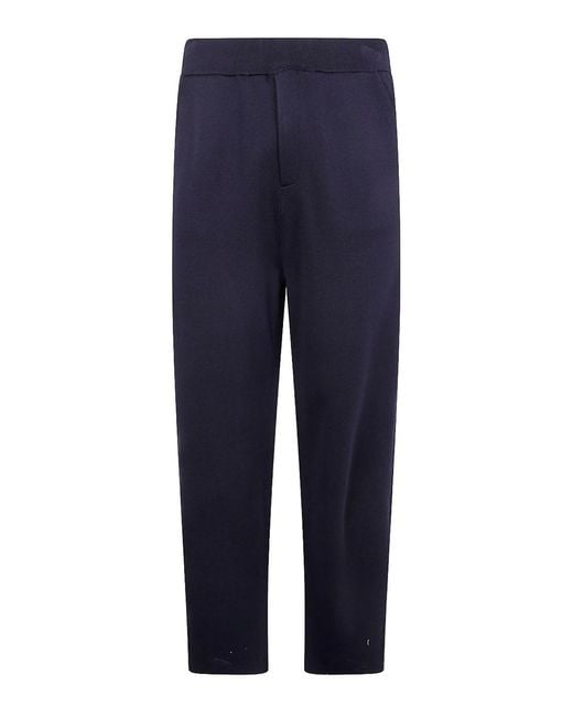 Emporio Armani Blue Straight-Leg Trousers for men